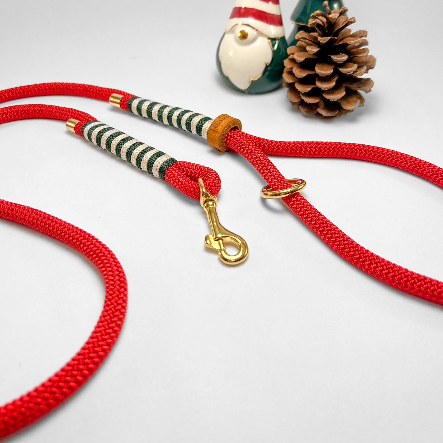 Guinzaglio corda lunghezza fissa 120cm Christmas Collection Red