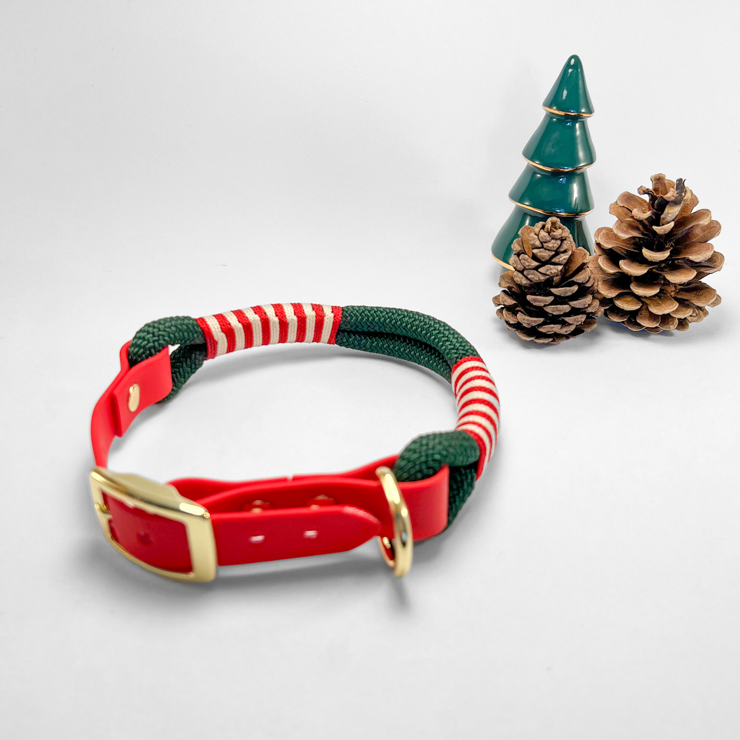 Collare in Corda e Biothane® Christmas Collection Green