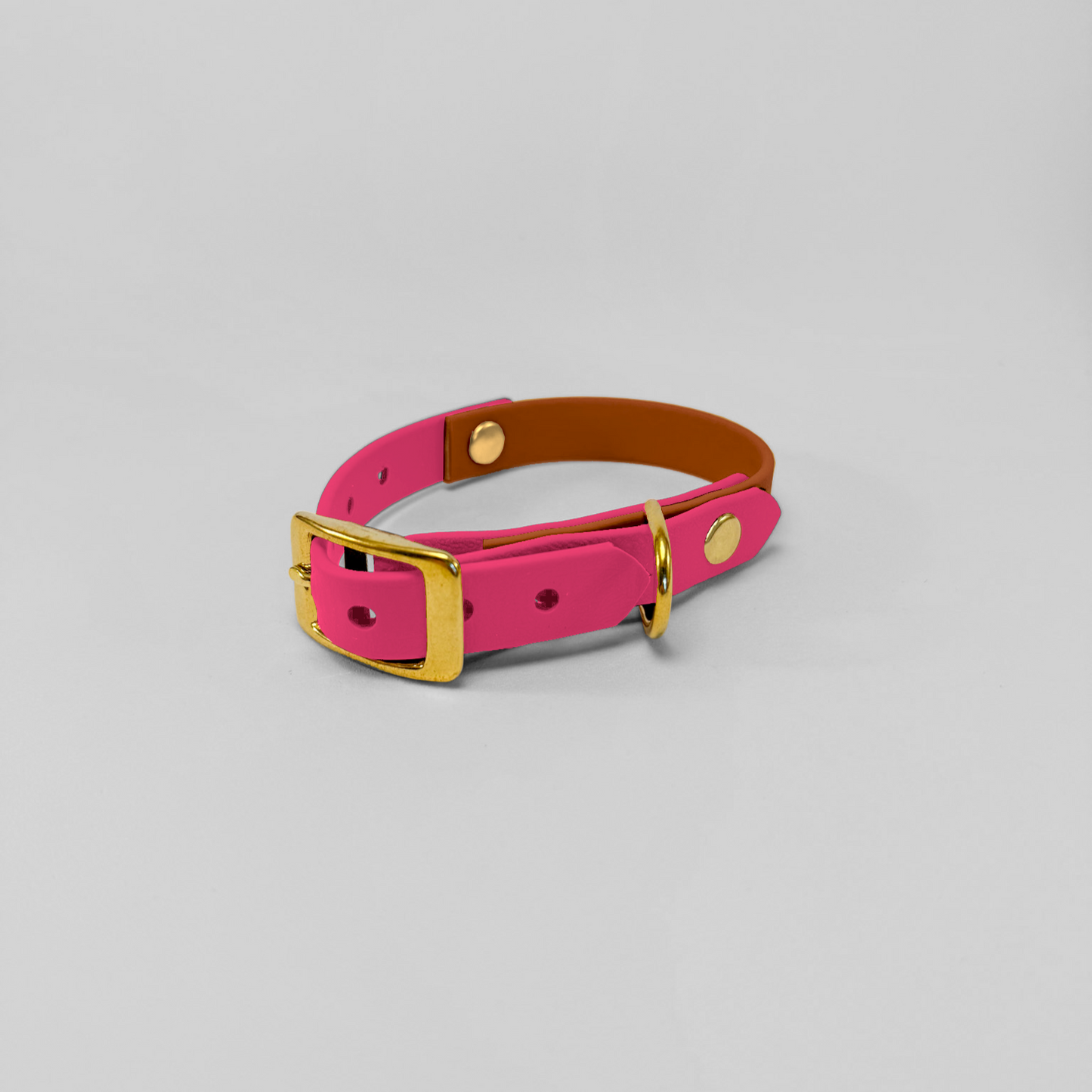 Collare in Biothane® bicolore Light Brown & Passion Pink