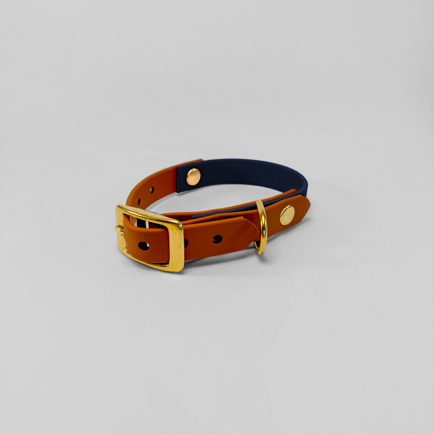 Collare in Biothane® bicolore Navy & Light Brown