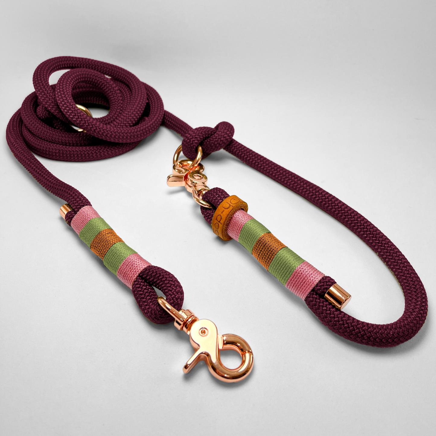 Guinzaglio in corda lunghezza regolabile/hands free 200cm Berry Bliss