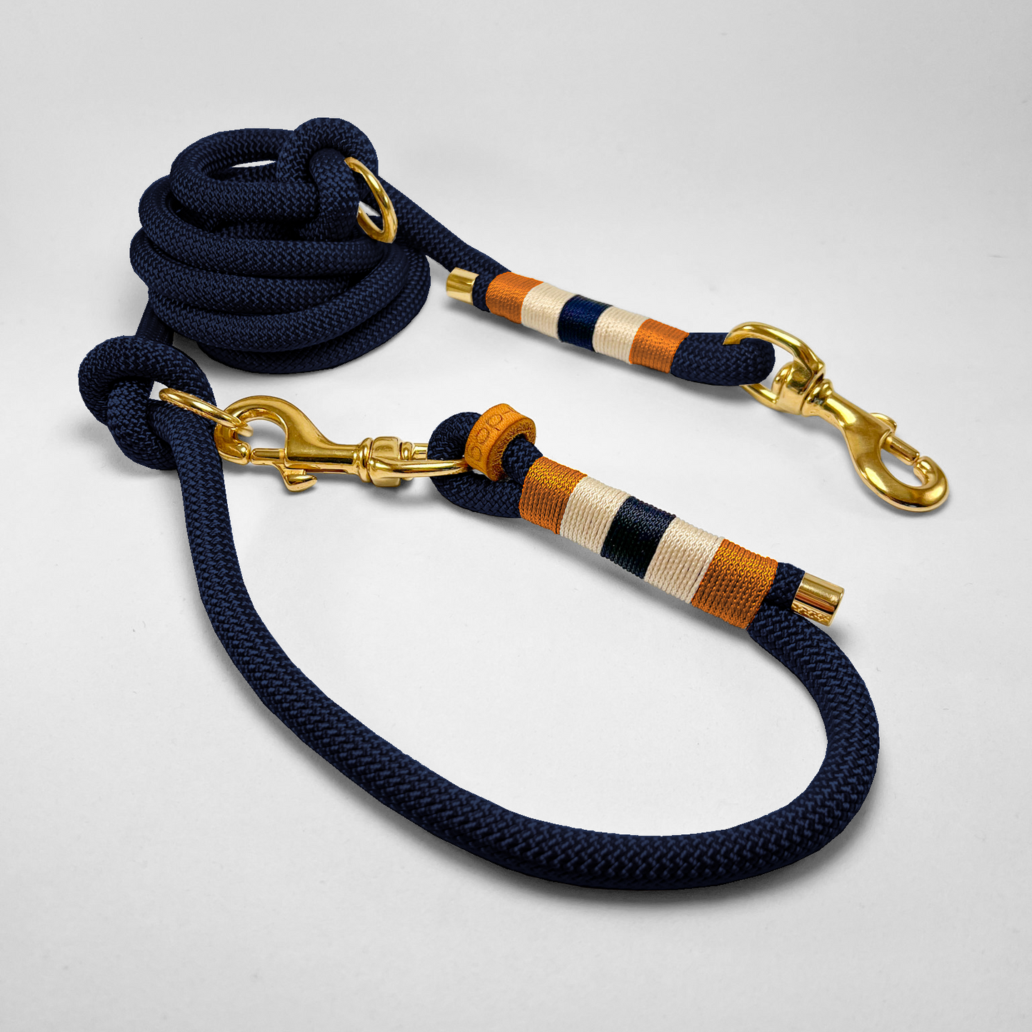 Guinzaglio in corda lunghezza regolabile/hands free 200cm Midnight Saddle