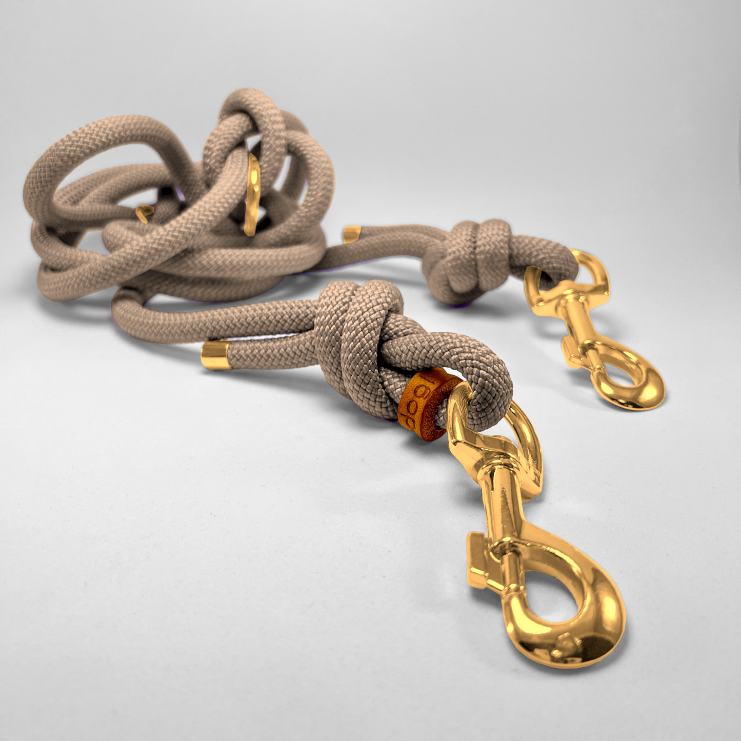 Guinzaglio corda lunghezza regolabile/hands free 200cm Tan