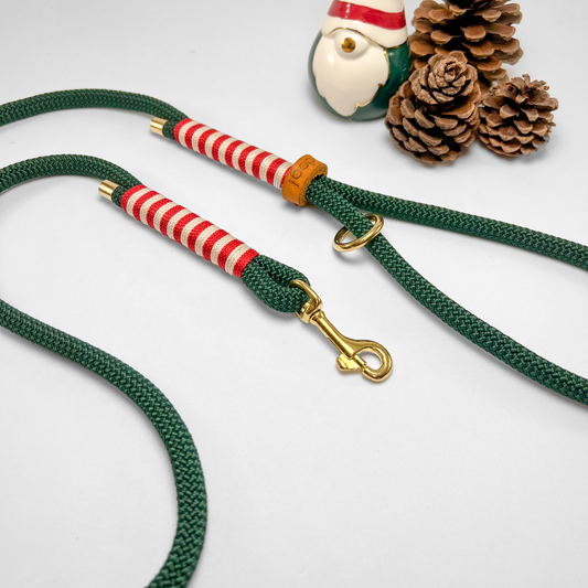 Guinzaglio corda lunghezza fissa 120cm Christmas Collection Green