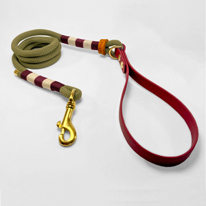 Fixed length rope leash 120cm with Biothane® Stripes handle