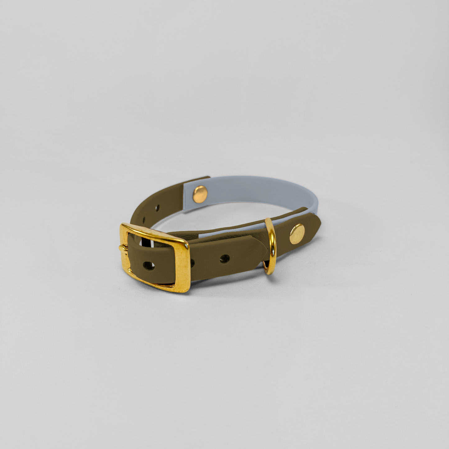 Collare in Biothane® bicolore Olive & Polar Blue