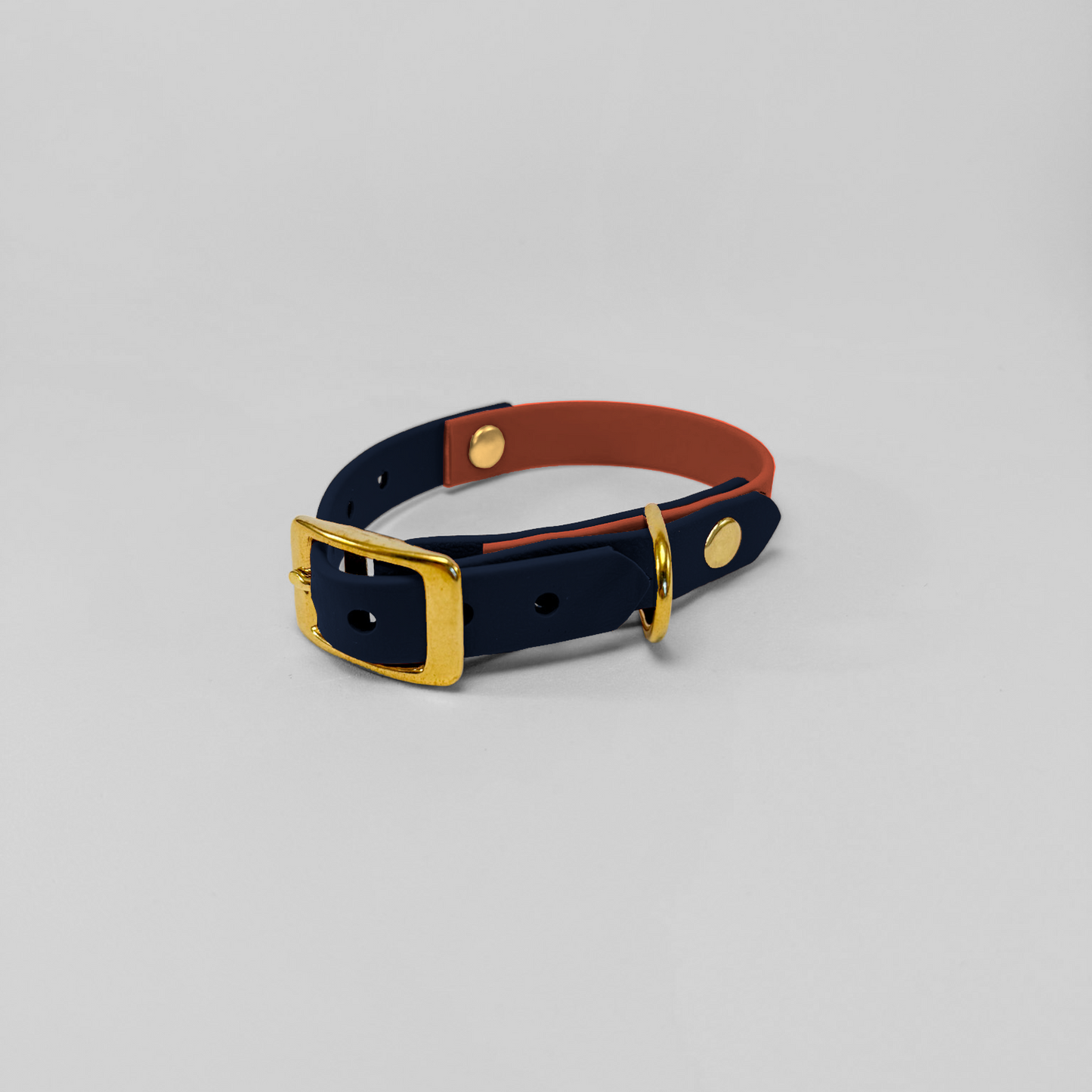 Collare in Biothane® bicolore Navy & Light Brown