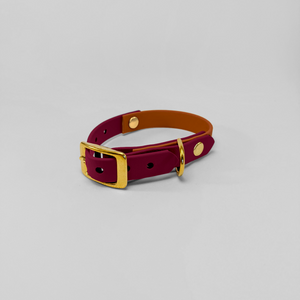 Collier bicolore en Biothane®  Wine & Light Brown