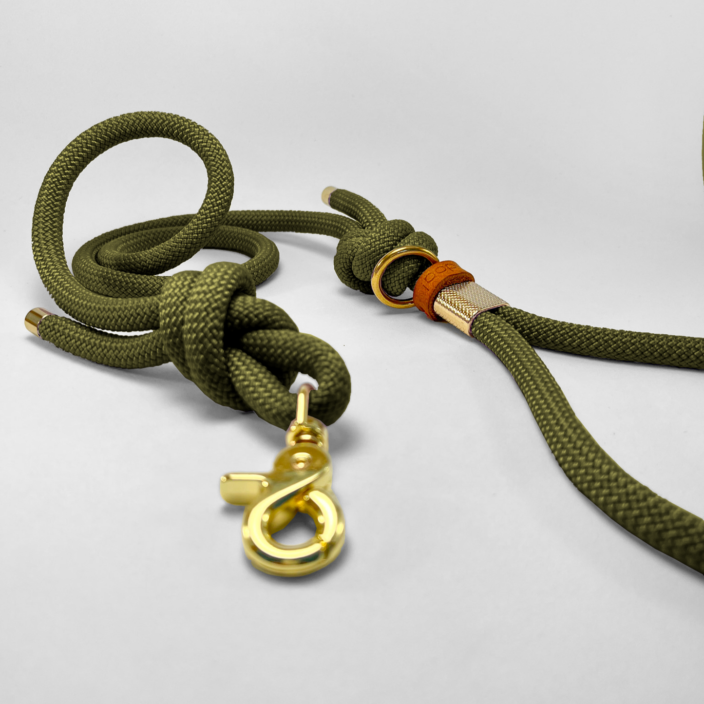 Guinzaglio corda lunghezza fissa 120cm Olive