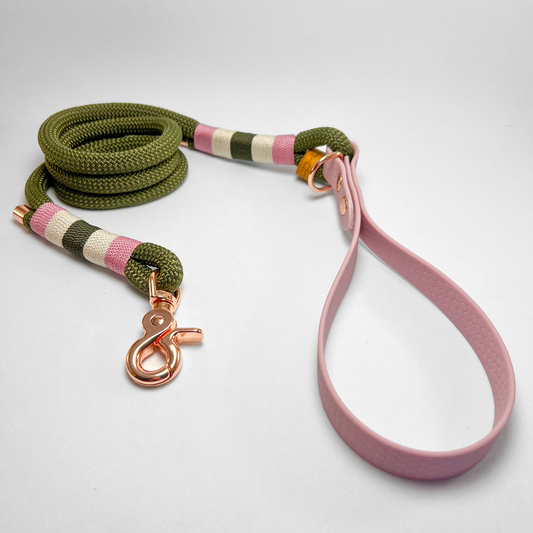 Guinzaglio corda lunghezza fissa 120cm con maniglia in fettuccia Hexa Wild Bloom