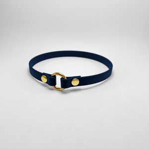 Porte-médaille d'identité pour chien Biothane® bleu marine